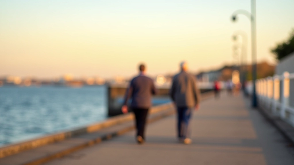 Retirees enjoying a peaceful seaside walk along Dún Laoghaire pier